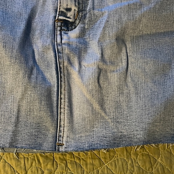 Just Quella Women's High Waisted Jean Skirt Fringed Slim Fit Denim Mini Skirt - Picture 13 of 14